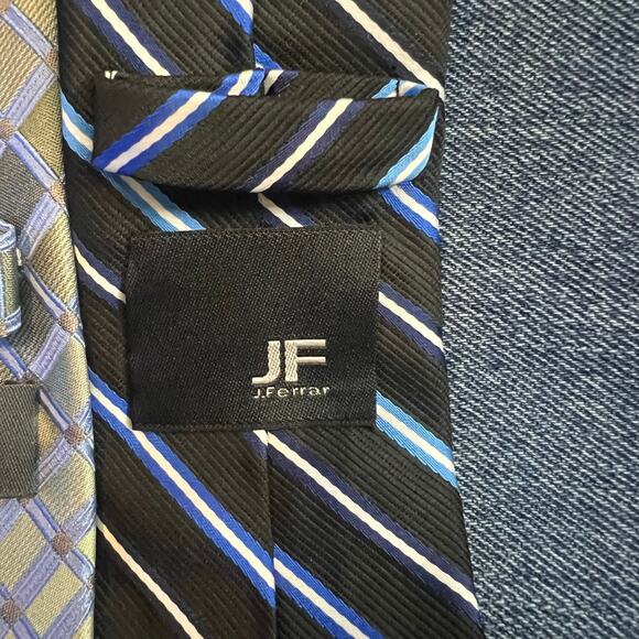 3 Ties J Ferrar, Roundtree & Yorke, Kenneth Cole reaction men’s geometric/stripe - Picture 9 of 10